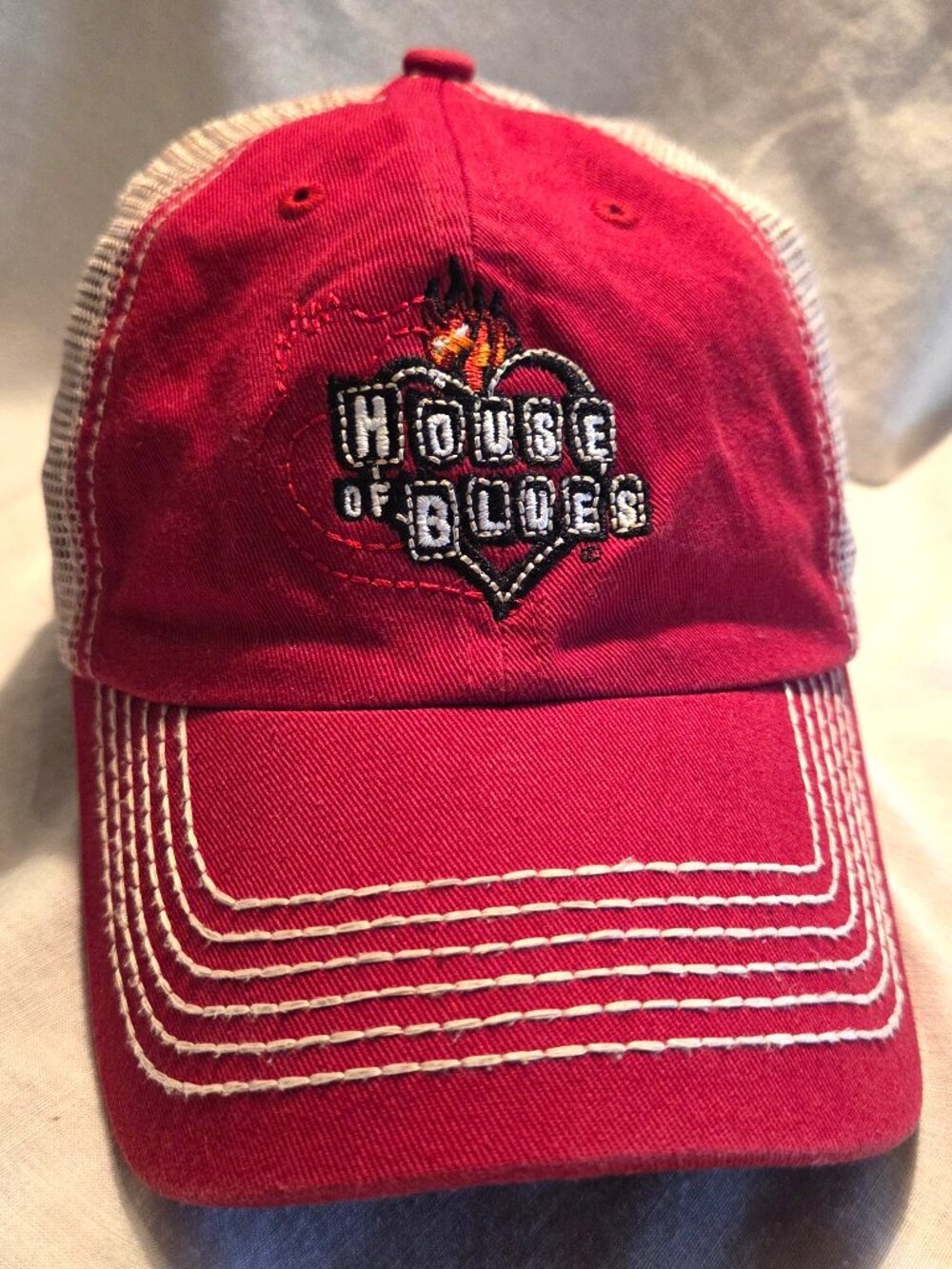 House of Blues Red Truckers Baseball Cap